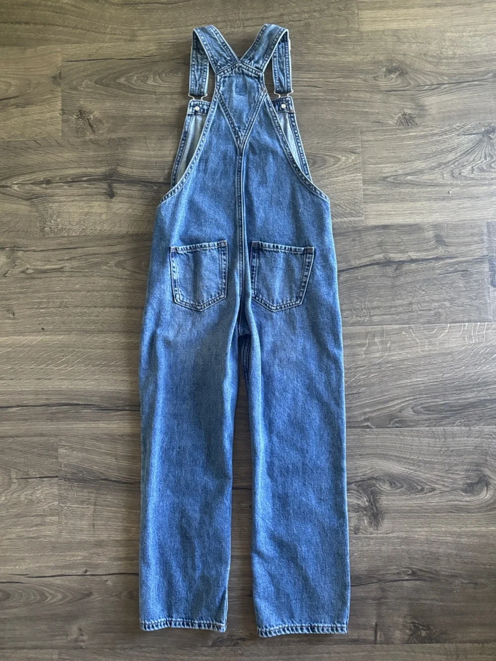 GAP Light Blue Denim Kids Overalls with Distressed Knees